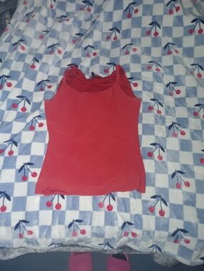 White House Black Market Red Scoop Neck Tank